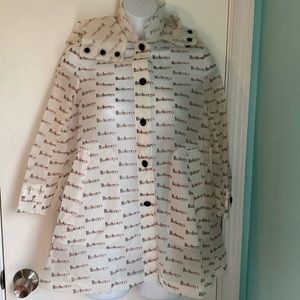 Burberry vinyl rain jacket NWT